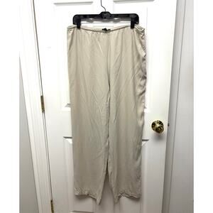 Eileen Fisher Cream Cropped Wide-Leg Pants